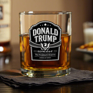 Donald Trump Old No 45 & 47 American Spirit Whiskey Glass LM32 65057