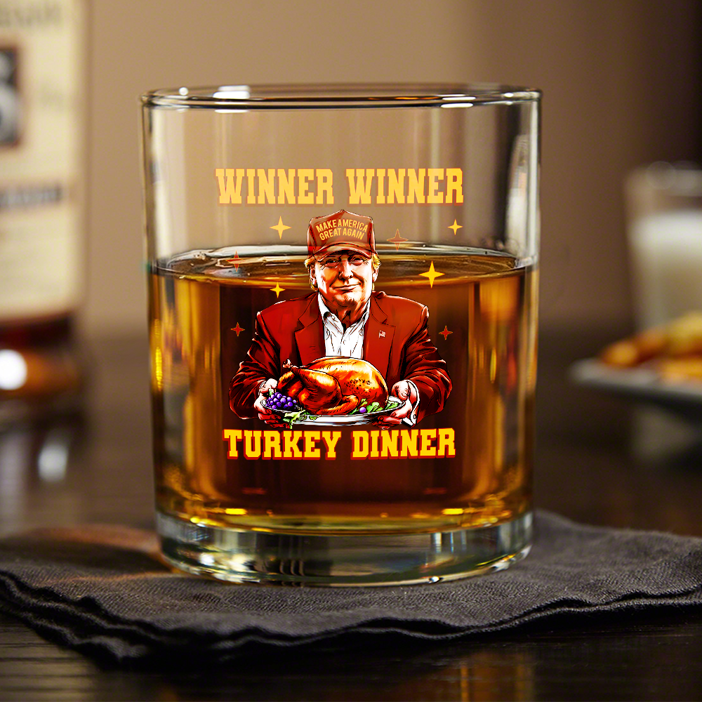 Trump Great Again Winner Turkey Dinner Whisky Glass LM32 63923