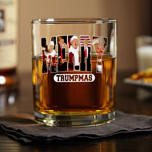 Merry Trumpmas Whiskey Glass Funny Christmas Gift For Trump Lovers HA75 67074