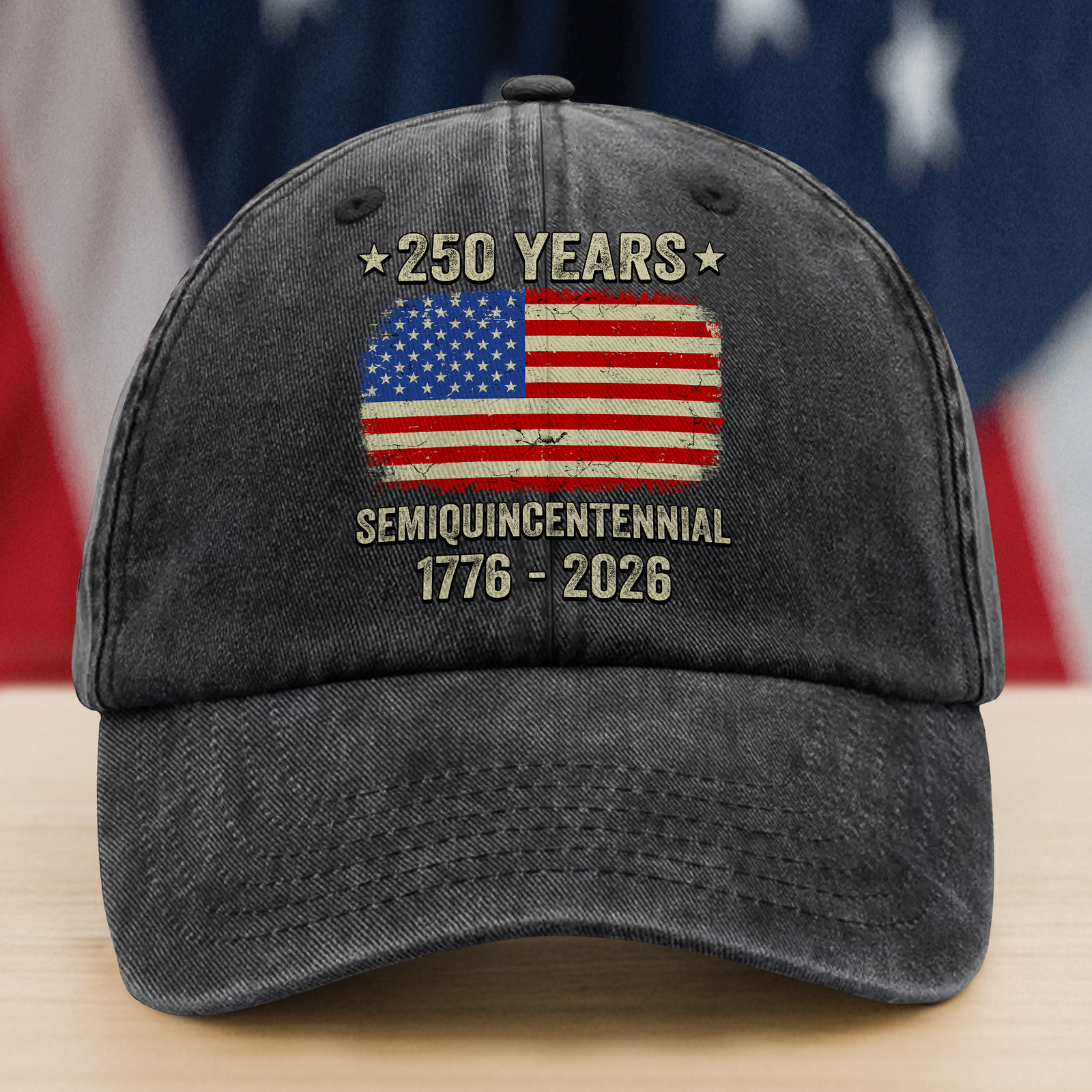 Celebrate 250th Anniversary United States Semiquincentennial Washed Denim Baseball Cap HO82 894768