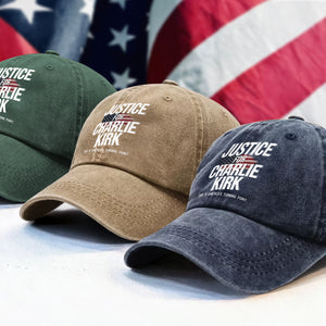 Justice For Charlie Kirk, America’s Turning Point Washed Denim Baseball Cap LM32 65597