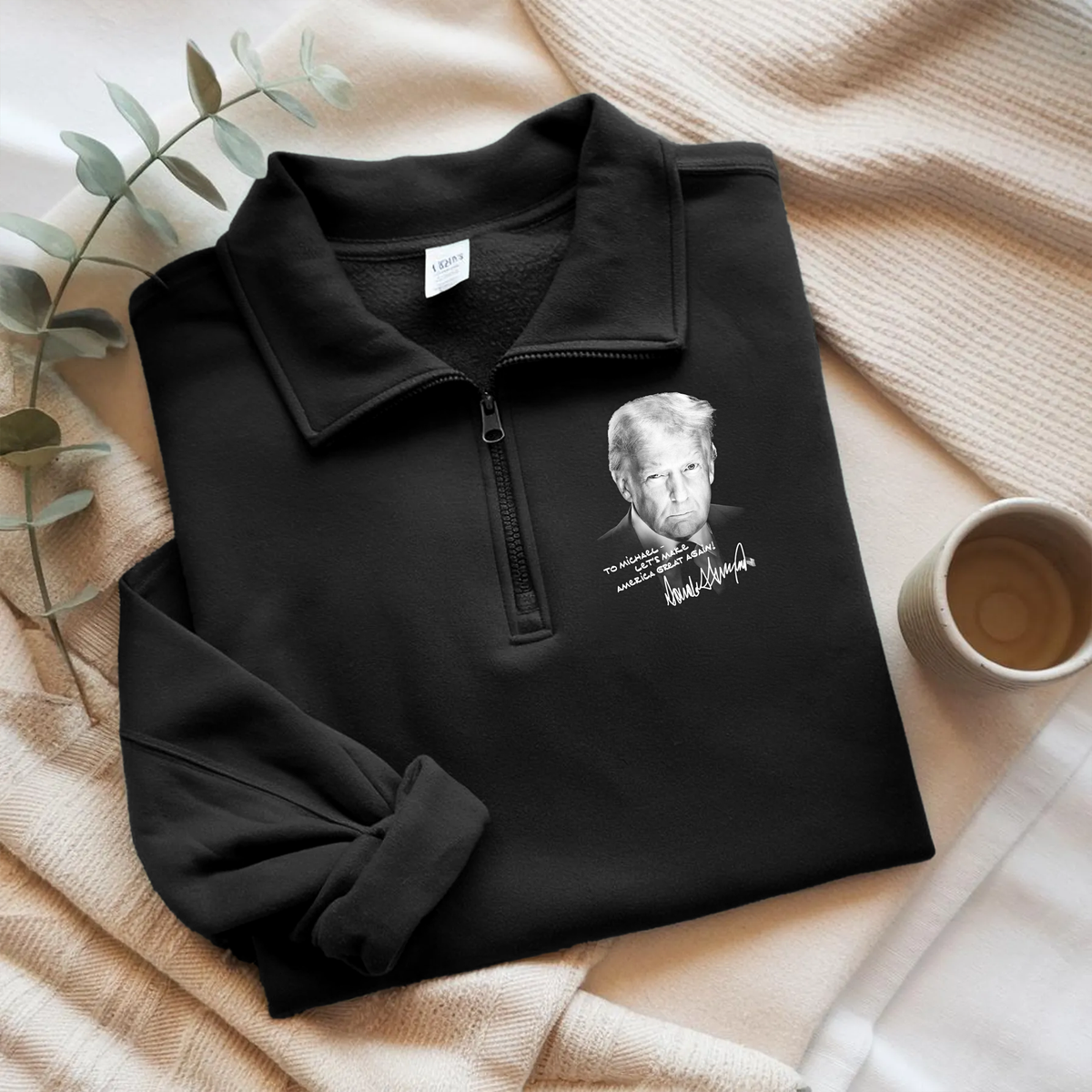 Custom Name Let's Make America Great Again Printed Zip Sweater TH10 64617