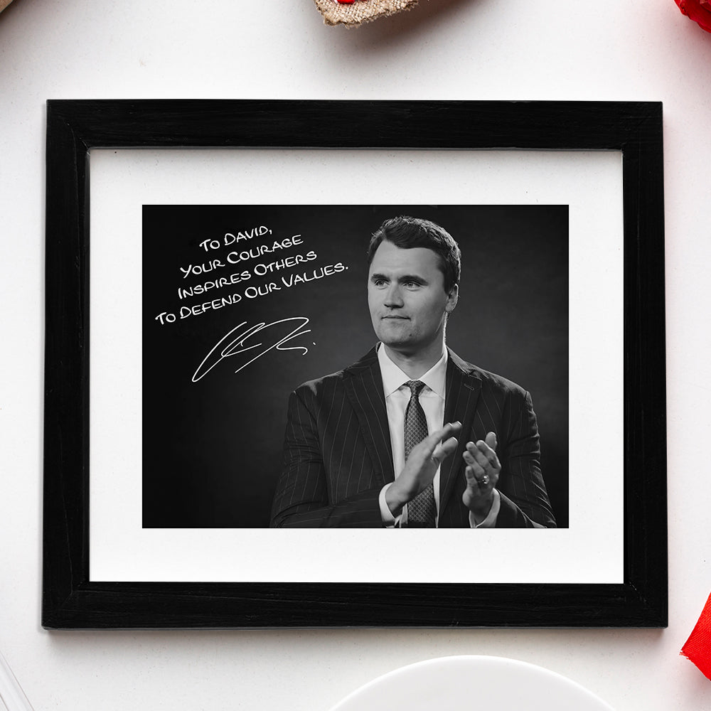 Charlie Kirk Photo - Your Courage Inspires Others To Defend Our Values Personalized Picture Frame CH07 67682