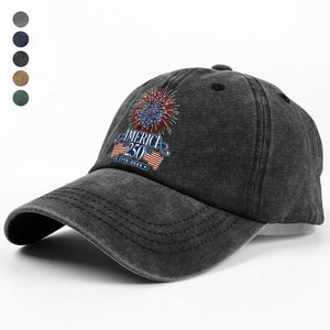 America 250 Firework Washed Denim Baseball Cap TH10 894647