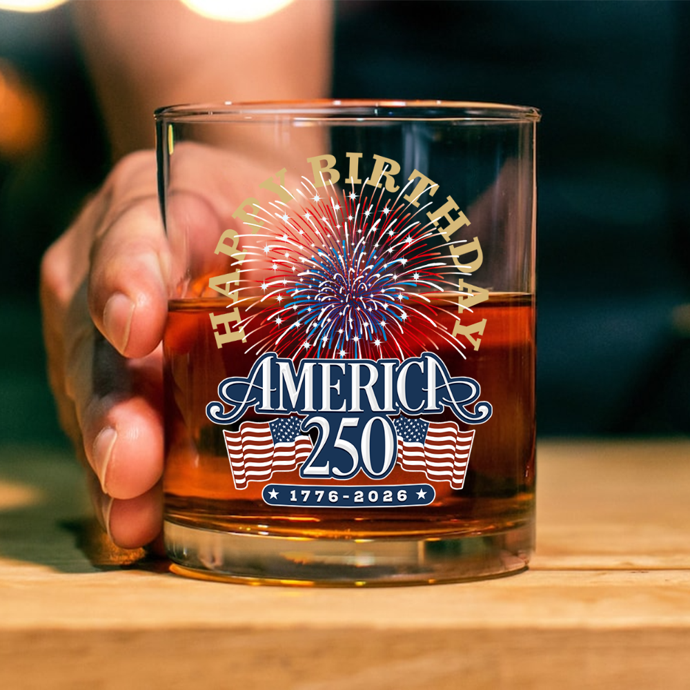 America 250 Semiquincentennial Fireworks Celebration Whiskey Glass HO82 894612