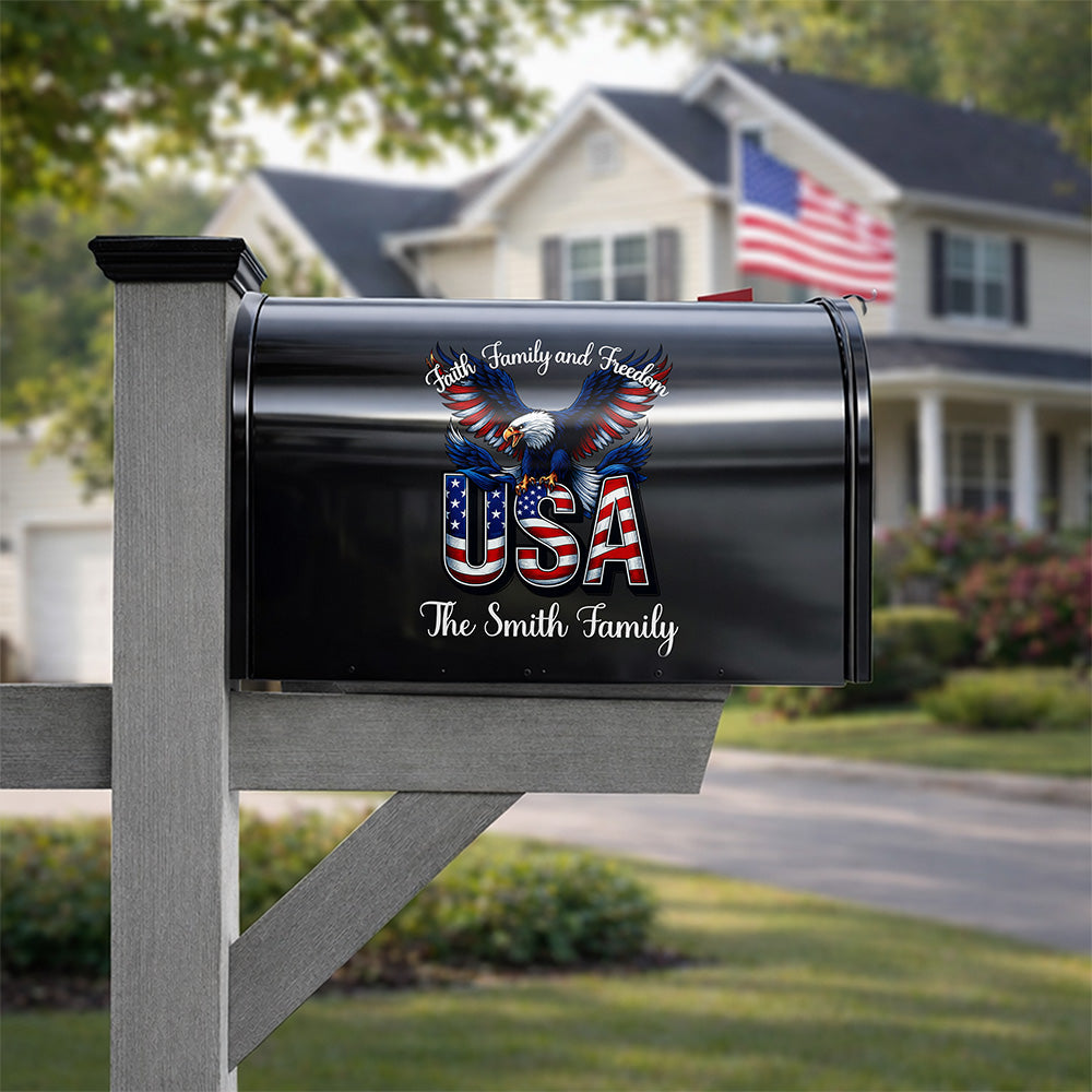 Personalized Faith, Family & Freedom America 250 Years Mailbox Decal HO82 901010