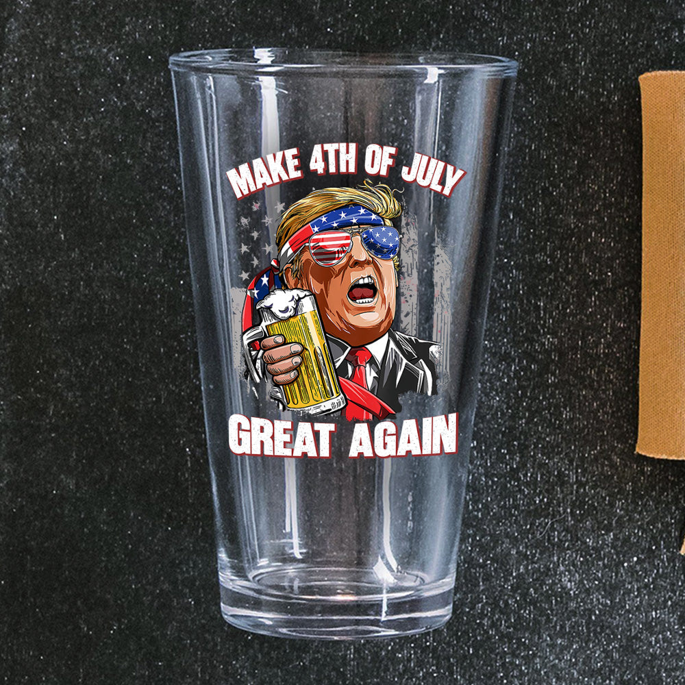 Trump Cheers Make 4th Of July Great Again Print Beer Glass LM32 65375