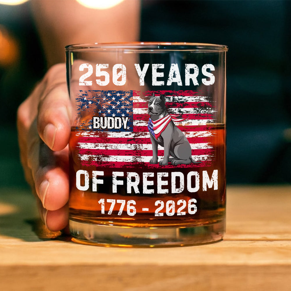 Custom Dog America 250 of Freedom Whiskey Glass For Dog Lovers LM32 895319