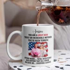 Custom Photo My Dad with Trump Your Are A Great Dad Funny White Mug LM32 65321