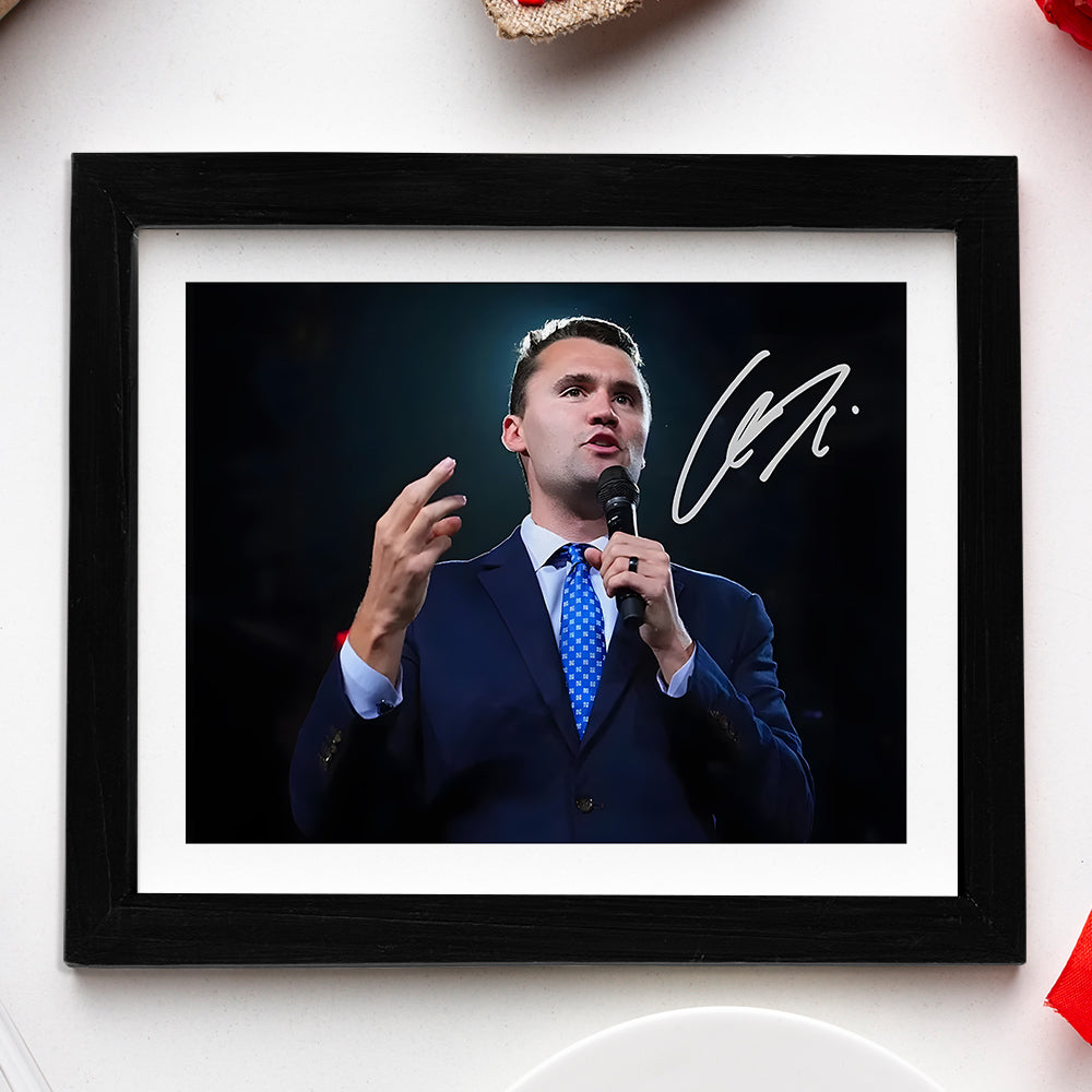 Charlie Kirk Autographed Signed Picture Frame HA75 64424