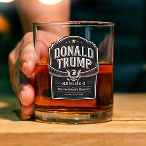 Donald Trump Old No 45 & 47 American Spirit Whiskey Glass LM32 65057