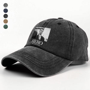 Hero Charlie Kirk American Hero Washed Denim Baseball Cap HO82 65832