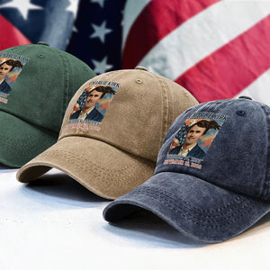 Pray for Charlie Kirk Washed Denim Baseball Cap HA75 64556