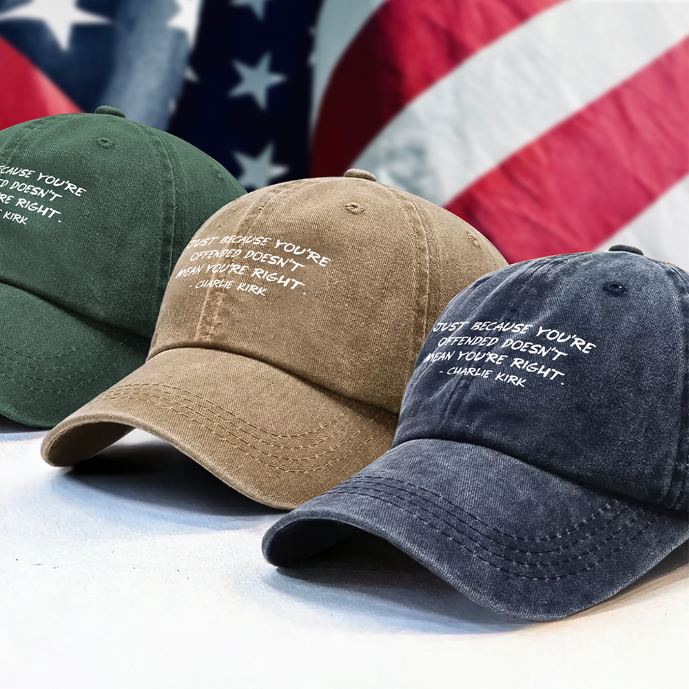 Charlie Kirk Minimalist Famous Quote, Free Speech Conservative Political Truth Washed Denim Baseball Cap HA75 64514