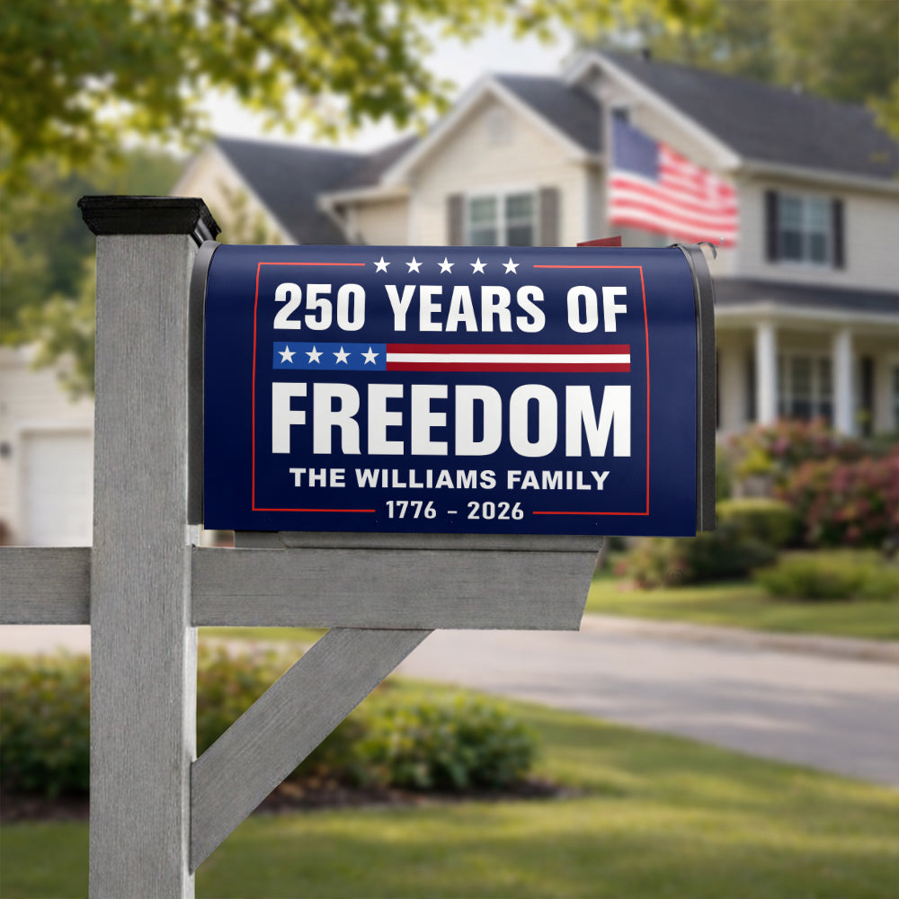 Custom Family Name 250 Years of Freedom We The People Patriotic Mailbox Cover HO82 900920