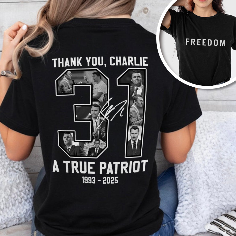 Freedom - Rest In Peace Charlie Kirk Back and Front Dark Shirt CH07 67736