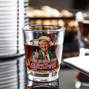 Trump I'll Be Home for Christmas - Humorous Trump Christmas Shot Glass HA75 63900