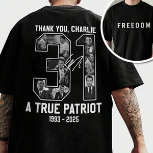 Freedom - Rest In Peace Charlie Kirk Back and Front Dark Shirt CH07 67736