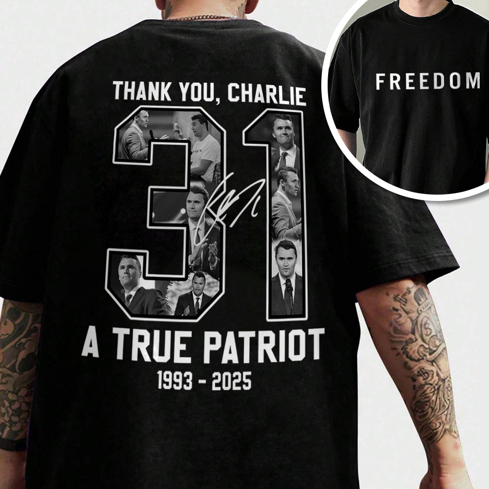 Freedom - Rest In Peace Charlie Kirk Back and Front Dark Shirt CH07 67736