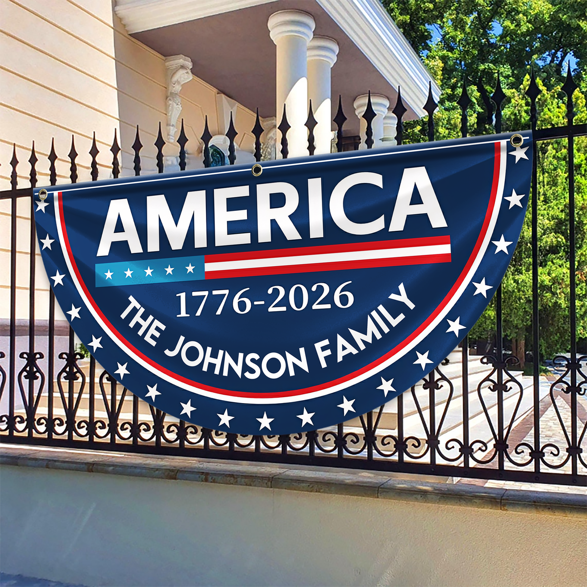 Celebrate America's 250 Years Anniversary Custom Family Name Non-Pleated Fan Flag CH07 910172