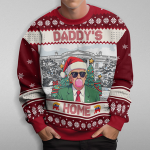 Trump Daddy's Home Christmas Ugly Sweater HA75 64004