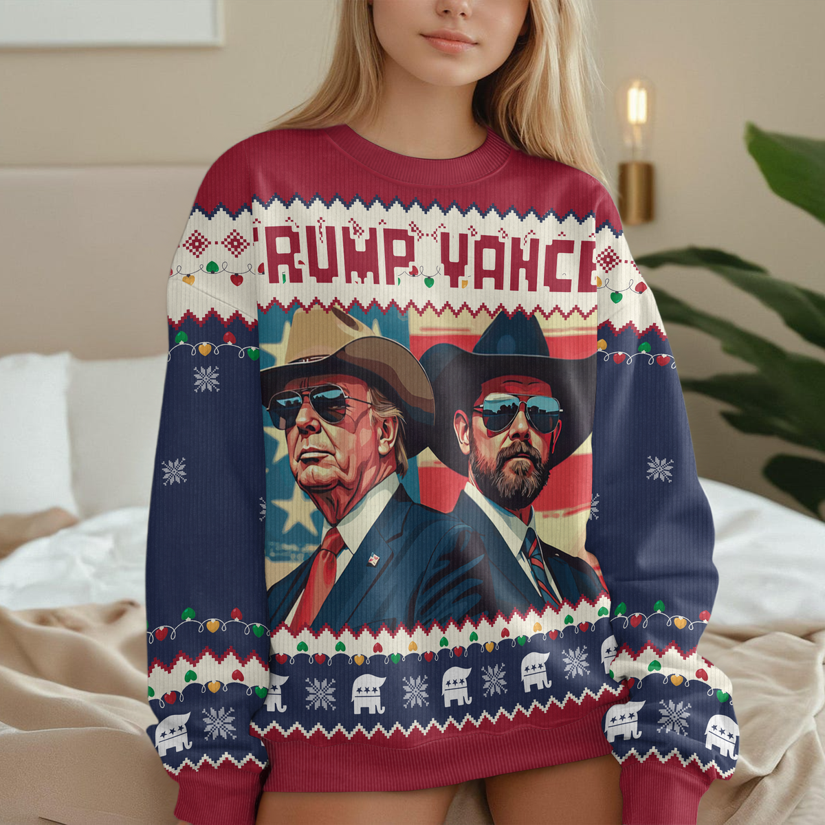 Trump Vance The Outlaw And The Hillbilly Ugly Sweater HA75 63870