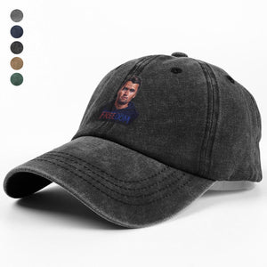 Pray for Charlie Kirk Freedom Remembrance Washed Denim Baseball Cap LM32 65701