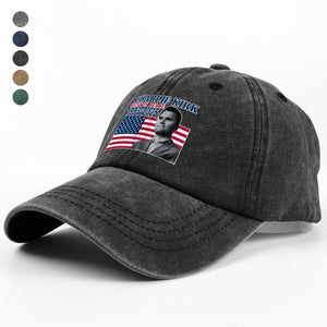 Charlie Kirk Rest In Peace 1993-2025 America Washed Denim Baseball Cap LM32 65625