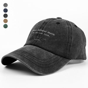 Patriotic Tribute to Charlie Kirk Remembrance Washed Denim Baseball Cap LM32 65713