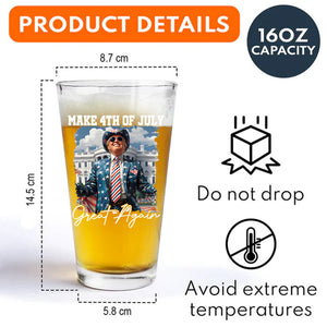 Funny Trump Happy Independence Day Print Beer Glass LM32 65379