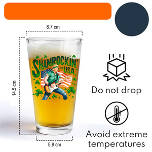 Shamrockin’ The Usa Trump ST. Patrick’s Day Print Beer Glass CH07 67334