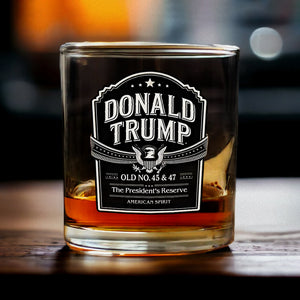 Donald Trump Old No 45 & 47 American Spirit Whiskey Glass LM32 65057