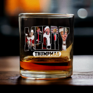 Merry Trumpmas Whiskey Glass Funny Christmas Gift For Trump Lovers HA75 67074