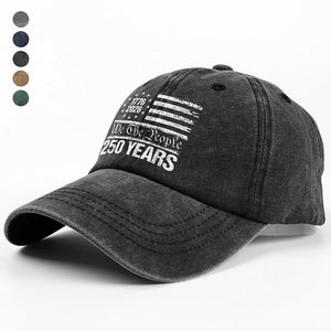 250 Years USA 250th Birthday 1776-2026 Eagle Flag Washed Denim Baseball Cap HO82 894572