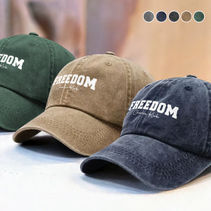 Freedom Charlie Kirk Washed Denim Baseball Cap HA75 64542