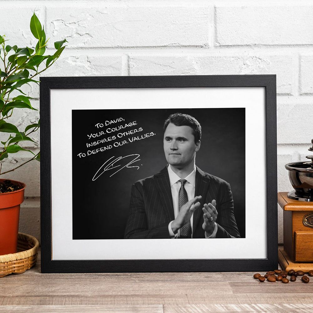 Charlie Kirk Photo - Your Courage Inspires Others To Defend Our Values Personalized Picture Frame CH07 67682