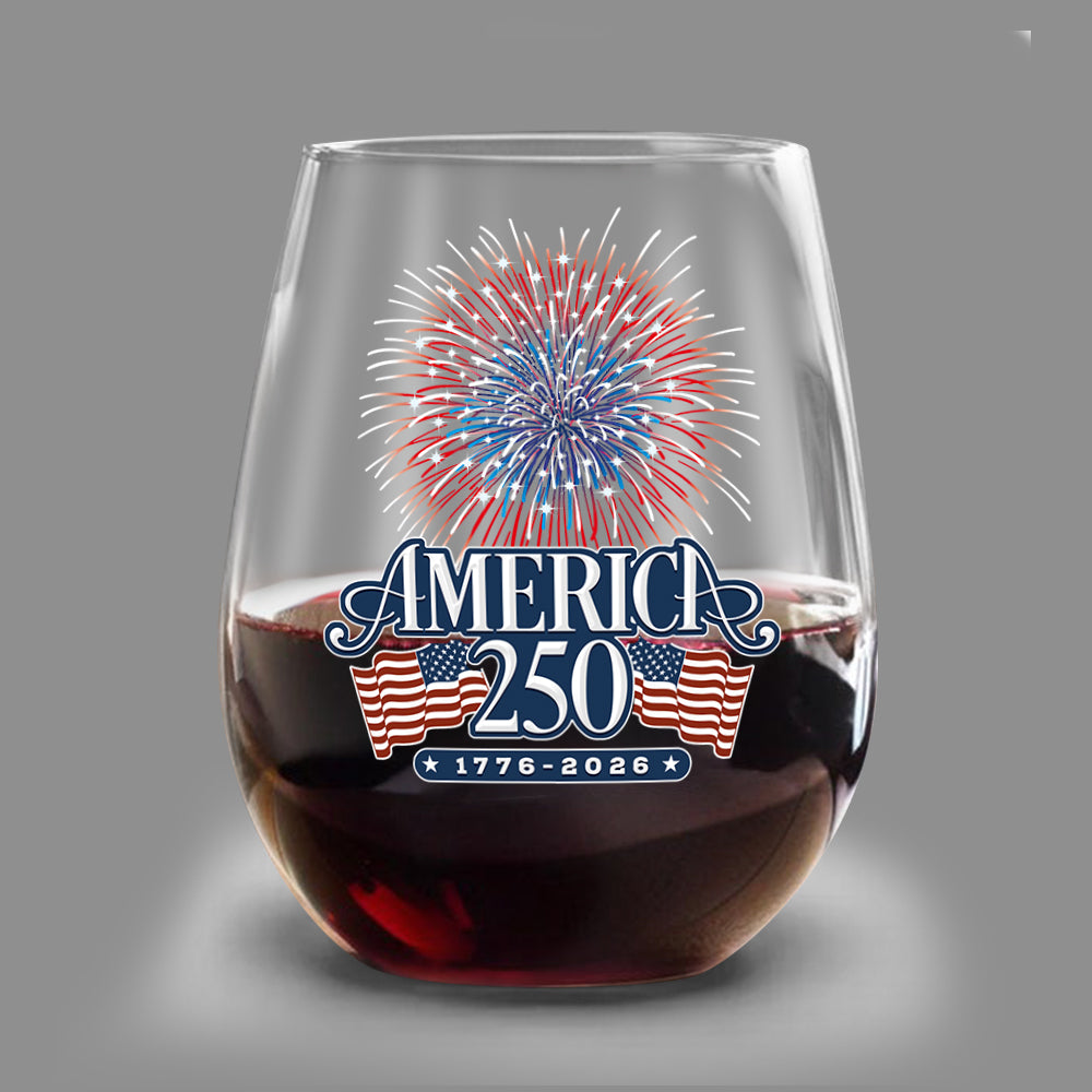 America 250 Firework Wine Glass TH10 894645