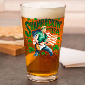 Shamrockin’ The Usa Trump ST. Patrick’s Day Print Beer Glass CH07 67334