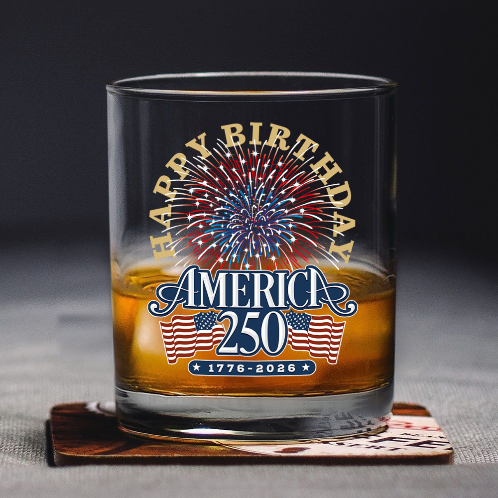 America 250 Semiquincentennial Fireworks Celebration Whiskey Glass HO82 894612