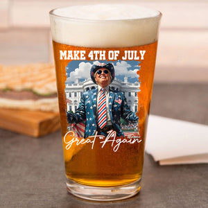 Funny Trump Happy Independence Day Print Beer Glass LM32 65379
