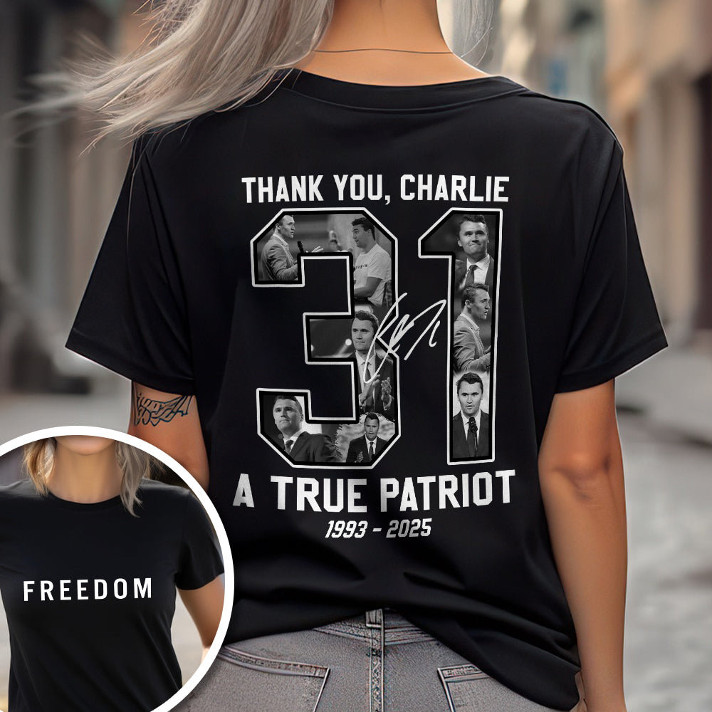 Freedom - Rest In Peace Charlie Kirk Back and Front Dark Shirt CH07 67736