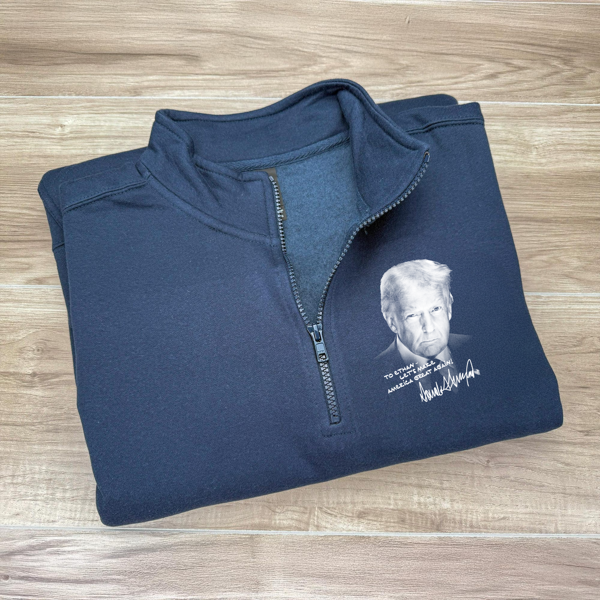 Custom Name Let's Make America Great Again Printed Zip Sweater TH10 64617