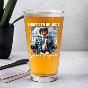 Funny Trump Happy Independence Day Print Beer Glass LM32 65379
