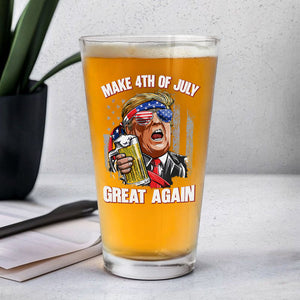 Trump Cheers Make 4th Of July Great Again Print Beer Glass LM32 65375