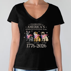 Custom Dog Celebrating America's Semiquincentennial Year Dark Shirt LM32 895165