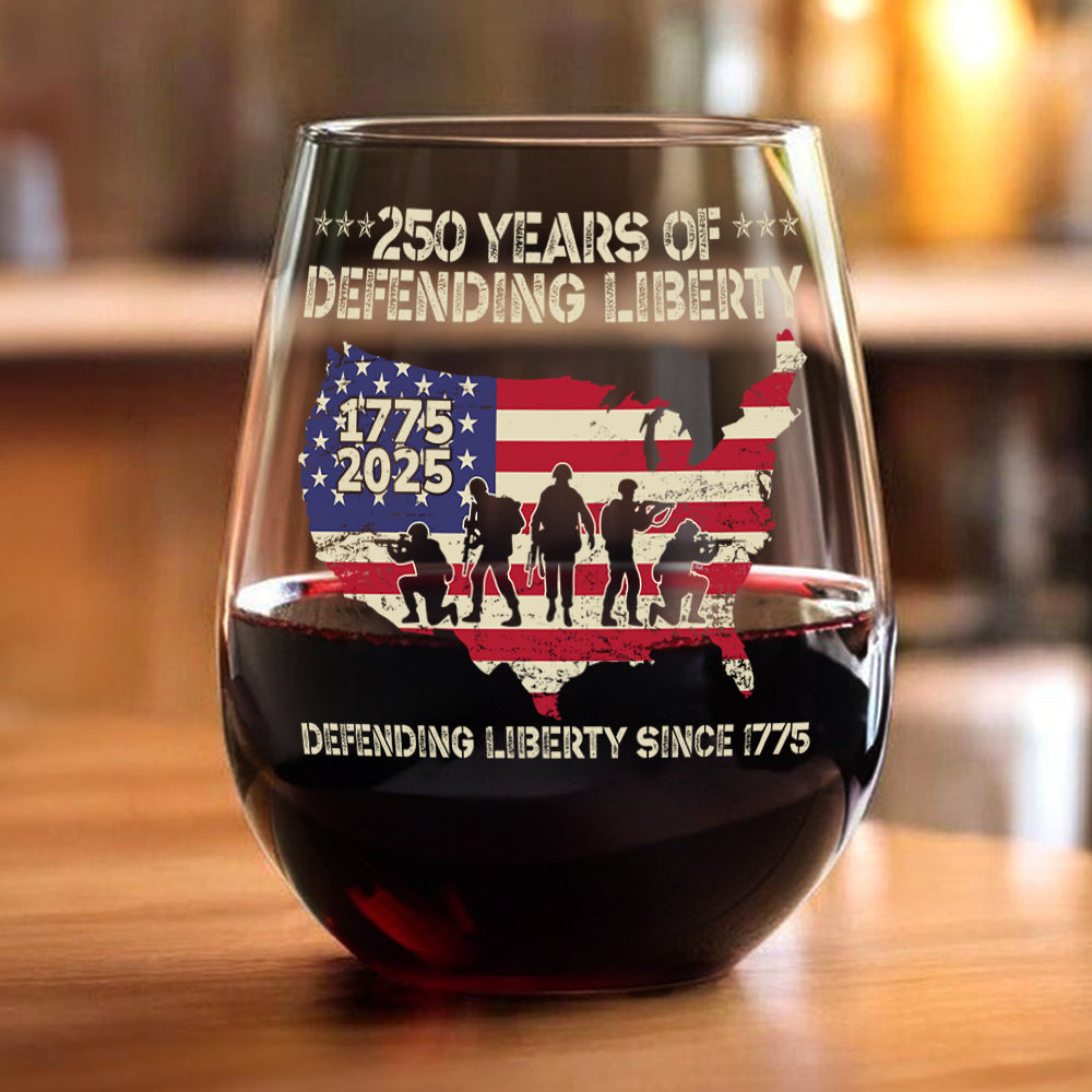 250 Years Of Defending Liberty Wine Glass TH10 894687