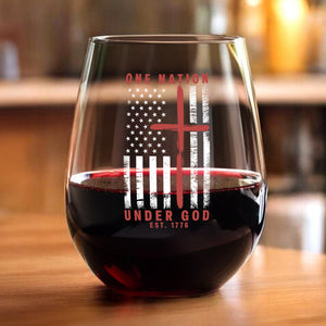 One Nation Under God Est 1776 Freedom Wine Glass LM32 895457
