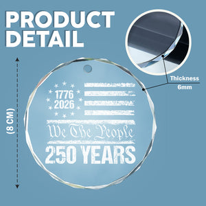 250 Years USA 250th Birthday 1776-2026 Eagle Flag Glass Ornament HO82 894570