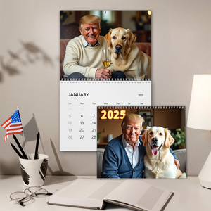 2025 Donald Trump with Dog Wall Calendar, MAGA, Trump Dog Lover Gift LM32 65211