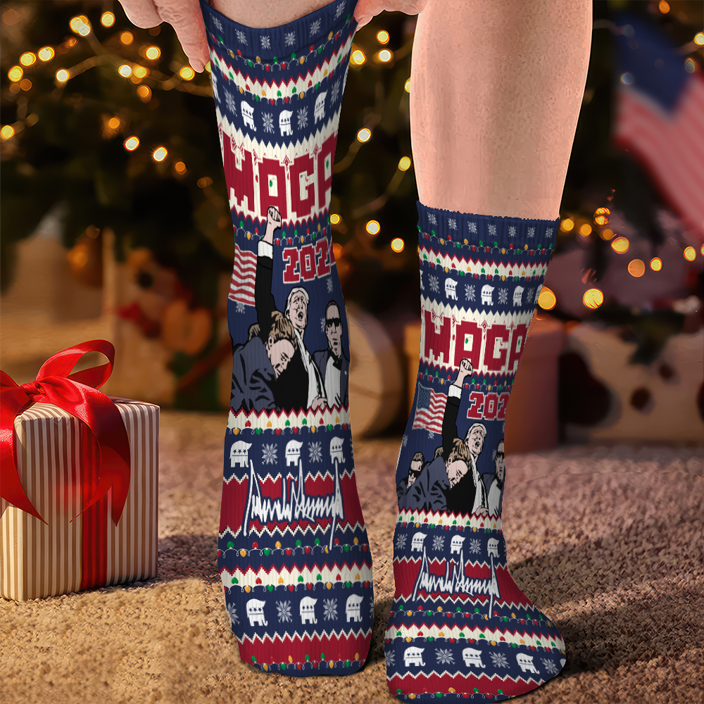 Trump Maga 2024 - Trump F*ght Christmas Socks N369 HA75 64104